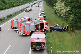 Verkehrsunfall mit eingeklemmter Person