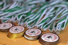 Medaillen auf einem Tisch