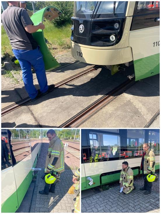 Zusammenschnitt von drei Bildern mit Kollegen an der Bahn
