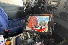 Tablet im Krankentransportwagen