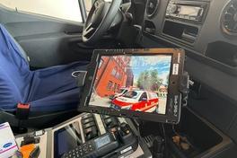 Tablet im Krankentransportwagen