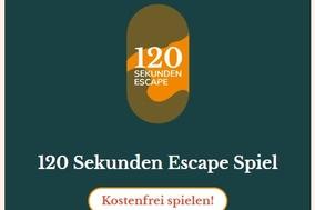 Schriftzug 120 Sekunden Escape Spiel