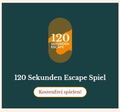 Schriftzug 120 Sekunden Escape Spiel