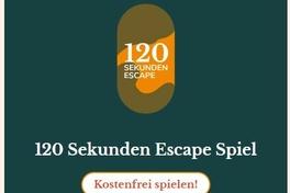 Schriftzug 120 Sekunden Escape Spiel
