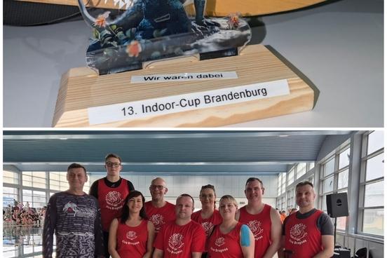 Mannschaft und Pokal auf einer Collage