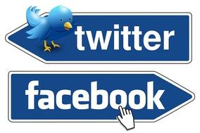 Verkehrsschild Twitter Facebook