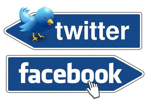 Verkehrsschild Twitter Facebook