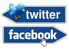 Verkehrsschild Twitter Facebook
